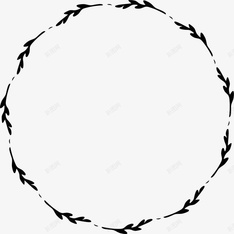 黑色圆环png免抠素材_新图网 https://ixintu.com 卡通 圆圈 圆形 圆环 手绘 水彩 花环 装饰 黑色