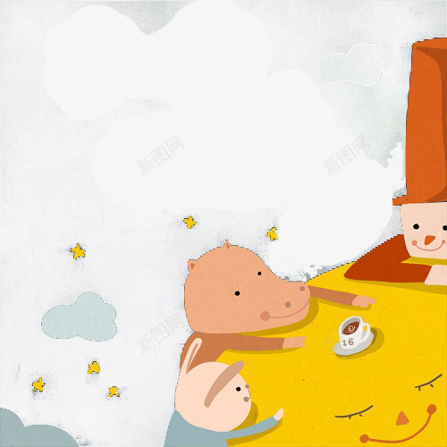 聚餐的小动物png免抠素材_新图网 https://ixintu.com 儿童 儿童插画 卡通 卡通人物 卡通动物 插画 故事 梦幻 童话 童话森林