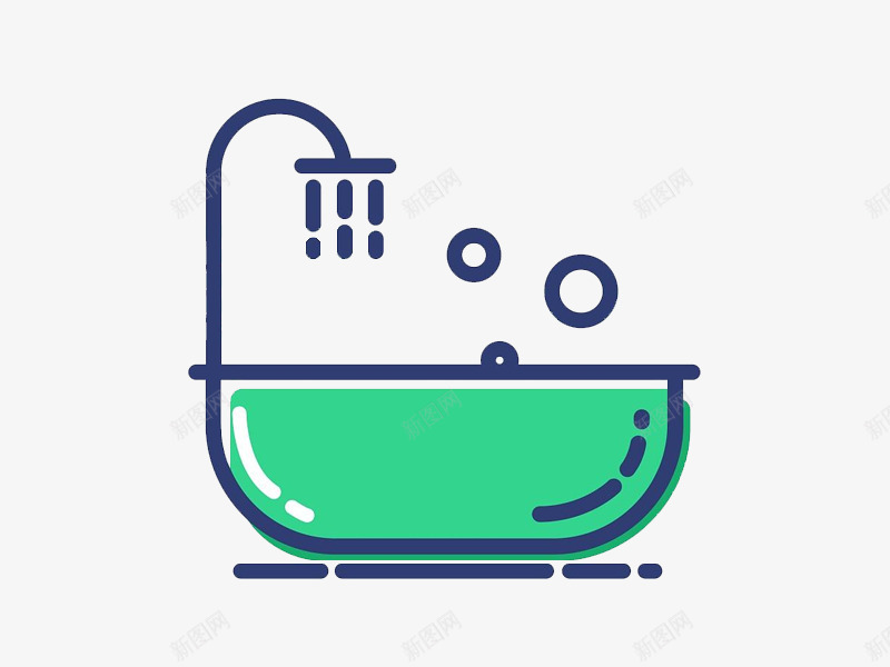 浴池图标MBE风格uipng_新图网 https://ixintu.com mbe风格 ui设计 扁平化 插画 浴池图标