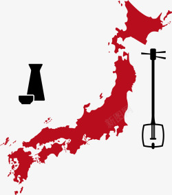 日本本州地图经典日本元素高清图片