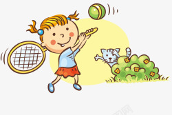 小女孩打网球打网球的小女孩高清图片