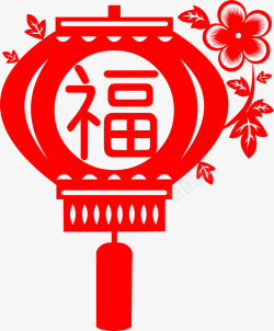 春节红色福字灯笼素材