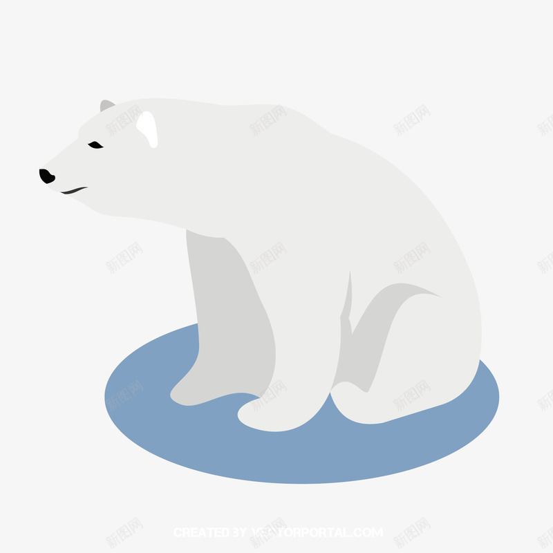 北极熊png免抠素材_新图网 https://ixintu.com 儿童插画 动物 卡通 坐着的北极熊 趣味