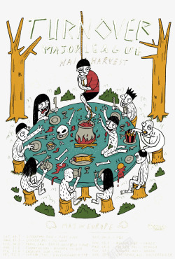 食人族卡通森林大餐高清图片