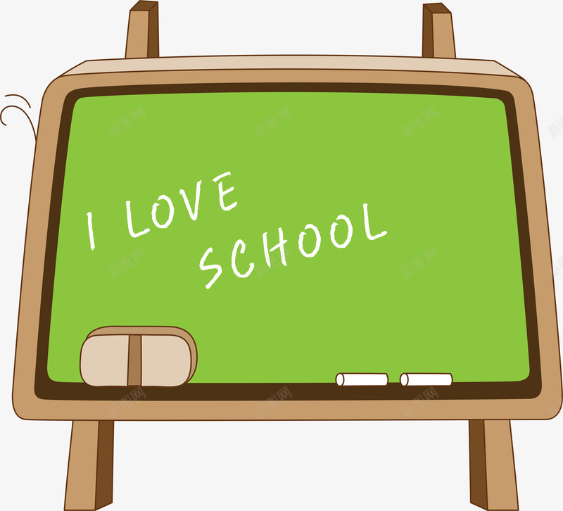 卡通黑板png免抠素材_新图网 https://ixintu.com AI 上学 卡通 可爱 学习 学校 手绘 插画 线条 绿色 黑板