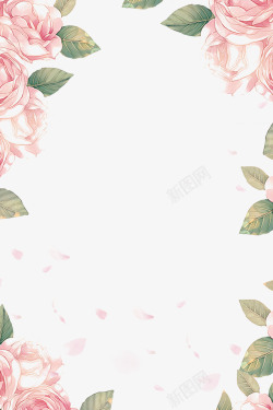 情人节展板设计七夕情人节浪漫玫瑰边框高清图片