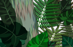 卡通长满植物的森林素材