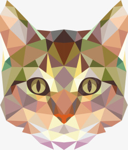 立体三角形猫头装饰素材