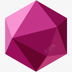 3d几何形状紫色多边形3D立体插画矢量图高清图片