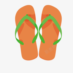 橙色拖鞋素材