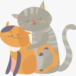 害羞小猫约会的猫咪矢量图高清图片