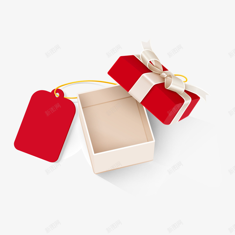 情人节礼盒png免抠素材_新图网 https://ixintu.com 丝带 卡片 情人节 礼盒 红色盖子