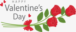 浪漫红玫瑰情人节横幅矢量图素材