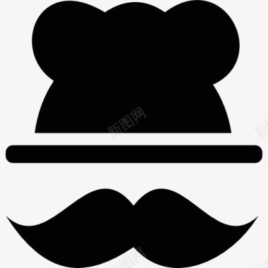 厨师帽与胡子图标图标