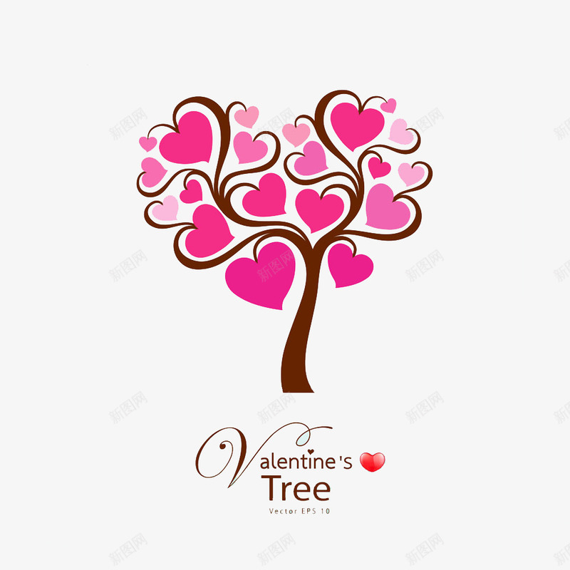 爱心树装饰图案png免抠素材_新图网 https://ixintu.com 情人节装饰图案 海报设计 爱心树 装饰图案