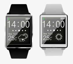 黑白两款智能手表素材