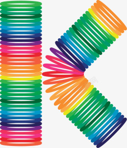 弹性彩虹圈K样式彩虹圈矢量图高清图片