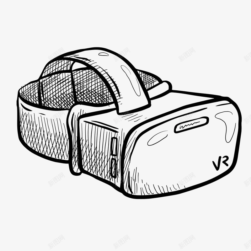 手绘虚拟现实穿戴眼镜矢量图ai免抠素材_新图网 https://ixintu.com VR 手绘 智能 智能穿戴 游戏 科技 素描 虚拟现实 黑白 矢量图