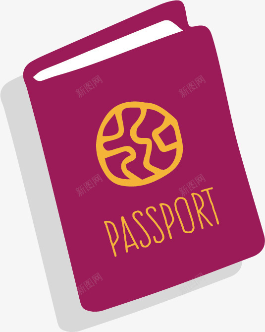 卡通护照图案png免抠素材_新图网 https://ixintu.com 度假 护照 旅行 环球