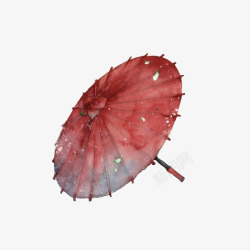 中国风水彩手绘雨伞素材