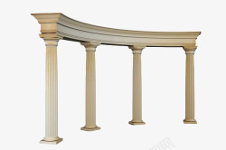 欧式建筑日光罗马柱手绘白色罗马柱高清图片