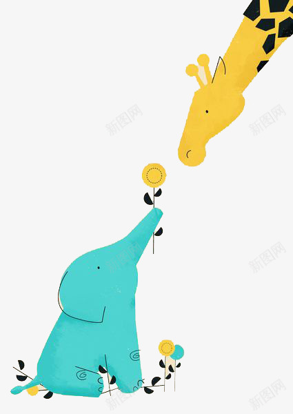 卡通长颈鹿png免抠素材_新图网 https://ixintu.com 儿童插画 动物 小象 手绘长颈鹿 长颈鹿插画