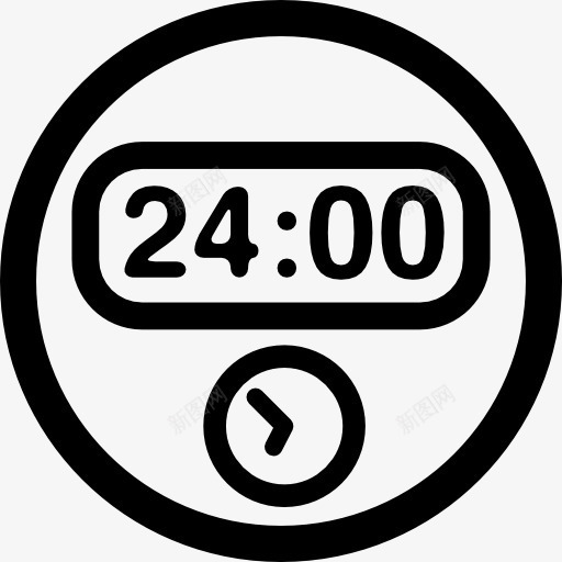 24小时全天图标png_新图网 https://ixintu.com 圆 圆的时钟 手表 时钟 钟表