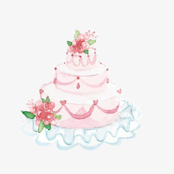 颜料图案情人节水彩蛋糕高清图片