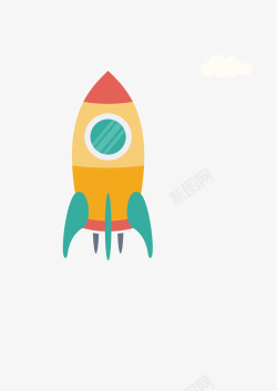 火箭插画素材手绘插画风小火箭矢量图图标高清图片