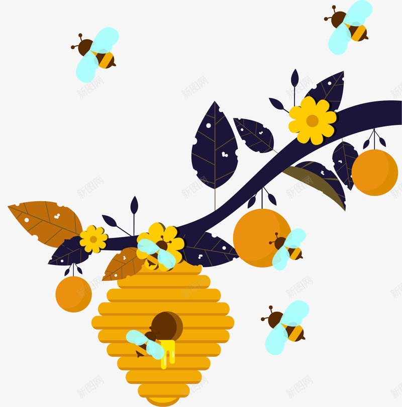 创意蜂蜜插画矢量图ai免抠素材_新图网 https://ixintu.com 创意 创意蜂蜜插画设计 卡通蜂蜜 卡通蜂蜜插画 小清新蜂蜜 插画 蜂蜜 采蜜 矢量图