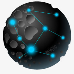 发光圆球星球黑色圆球发光科技互联网高清图片