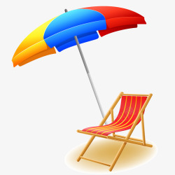 度假遮阳伞躺椅素材