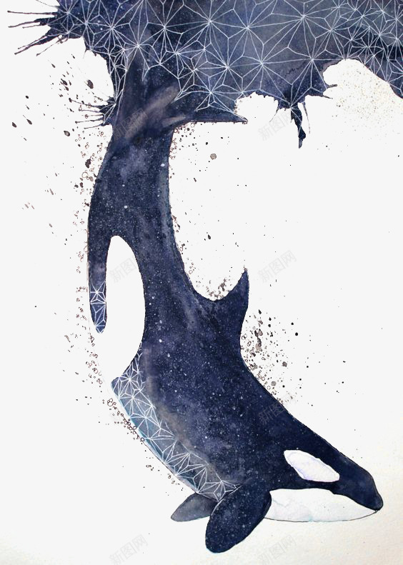 蓝鲸png免抠素材_新图网 https://ixintu.com 卡通 意境 手绘 插画 文艺 水彩 海洋 清新 蓝鲸 鲸鱼
