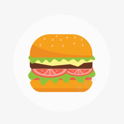 不健康的脂肪卡通汉堡高清图片
