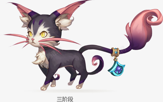 紫色动漫小猫png免抠素材_新图网 https://ixintu.com 动漫 可爱 小猫 紫色