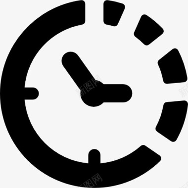 时钟符号的圆形图标图标