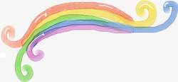 创意卡通彩绘彩虹效果素材