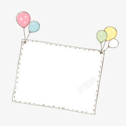 气球气球束卡片空白手绘气球卡片高清图片