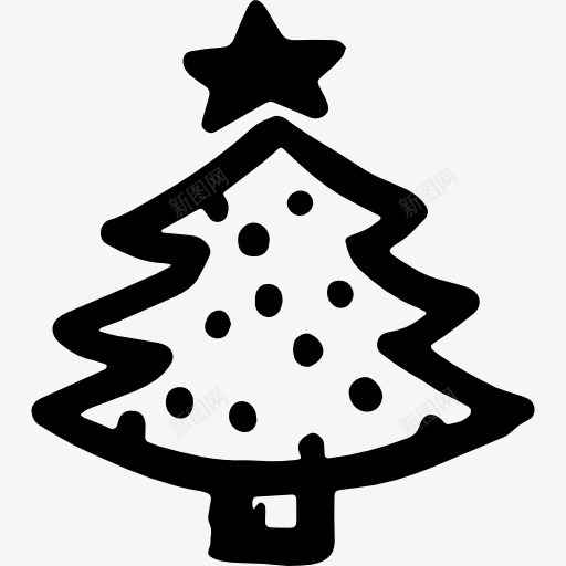 圣诞树图标png_新图网 https://ixintu.com 庆典 星 松 树木 饰品