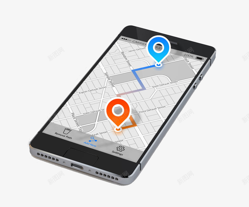 手机定位地理位置图标png_新图网 https://ixintu.com 电子产品 科技数码 通讯产品