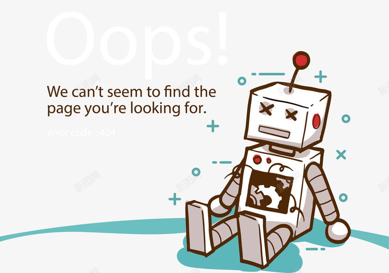 卡通手绘404错误提示网页插画矢量图ai免抠素材_新图网 https://ixintu.com 404PNG插画 404错误提示 出错404插画 网页出错404 错误页面 页面出错 矢量图