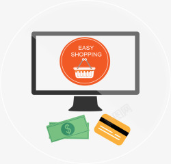 电子超市线上便捷购物支付矢量图高清图片