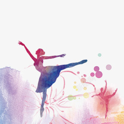 创意教学创意水墨彩绘舞蹈人物插画高清图片