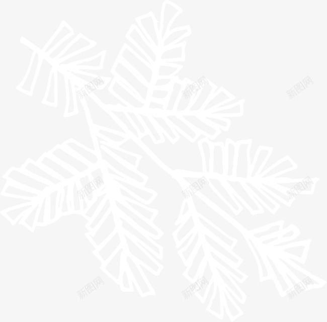 冰晶树叶png免抠素材_新图网 https://ixintu.com 冬天 冬季元素 树叶 植物