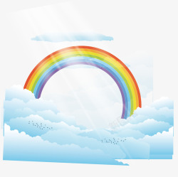 云海图片手绘七彩彩虹矢云海量矢量图高清图片