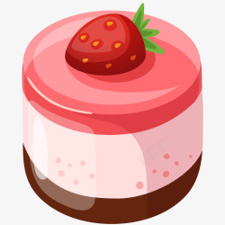 草莓小蛋糕插画矢量图素材