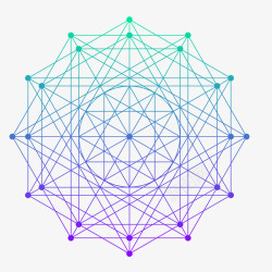绿色紫色抽象线条几何流体渐变素矢量图素材