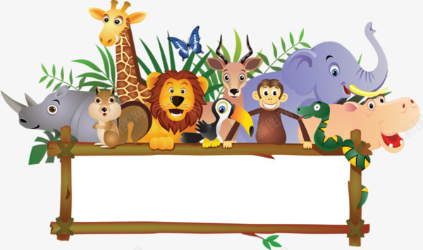 卡通森林动物促销图案png免抠素材_新图网 https://ixintu.com 促销图案 动物森林 卡通动物 卡通森林 大象 森林动物 森林卡通 犀牛 狮子