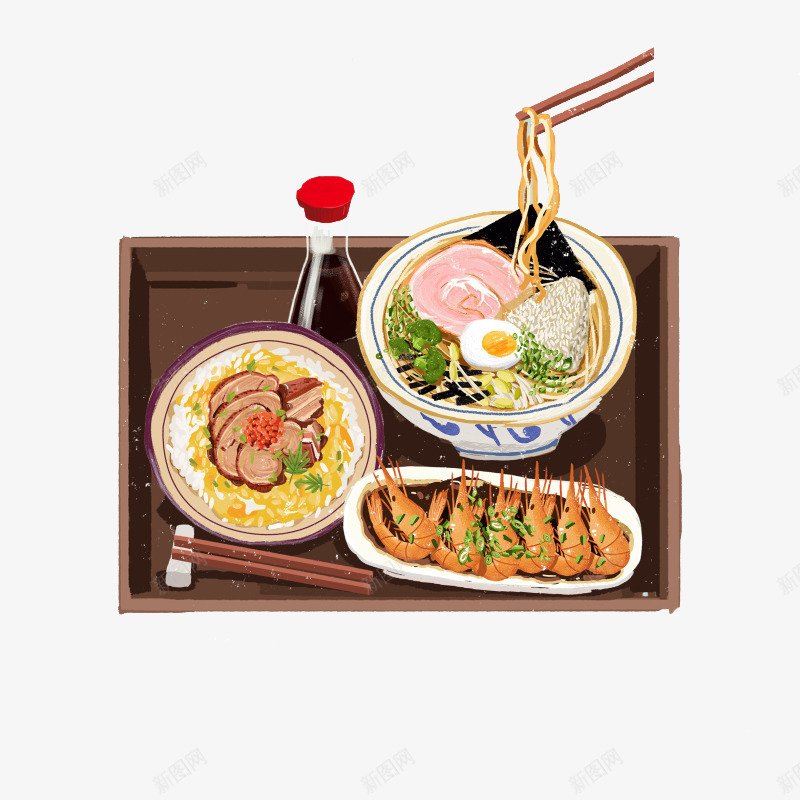 卡通手绘日本拉面png免抠素材_新图网 https://ixintu.com 卡通 吃货 大餐 手绘 插画 美食 食物 餐饮
