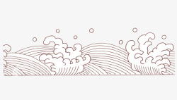 卷起的海浪纹样弧形海浪形状的祥云高清图片